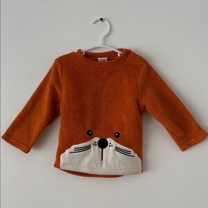 Toddler Fleece Fox Pullover Sweater - Orange